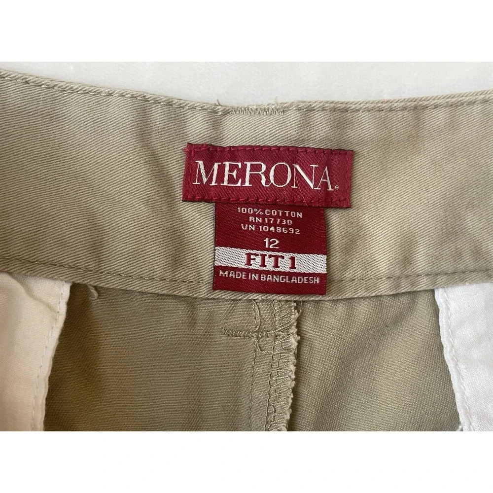 Merona‎ 100% Cotton Size 12 Women's Khaki Fit 1 Zip Shorts Shortie